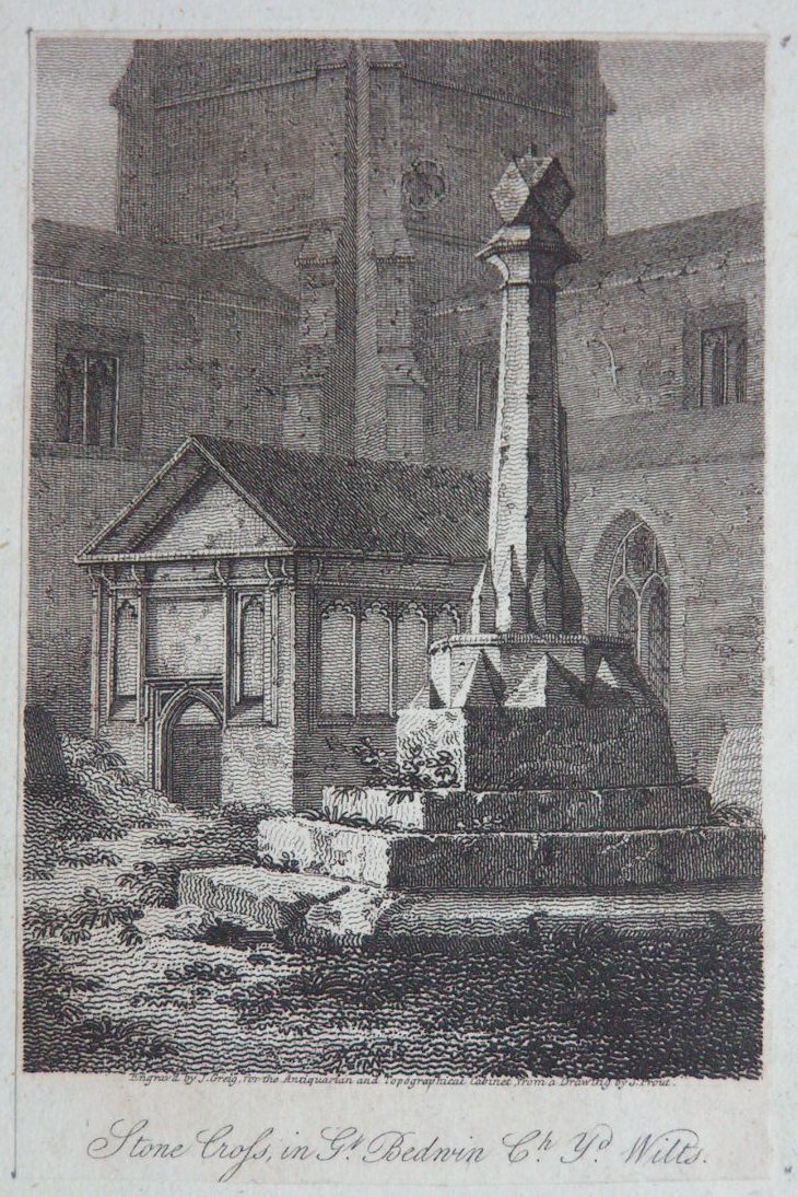 Print - Stone Cross in Gt.Bedwin Ch.Yd.Wilts - Greig